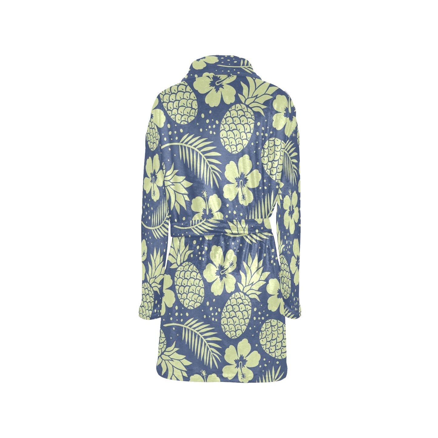 Pineapple Pattern Print Design PP07 Women's Fleece Robe