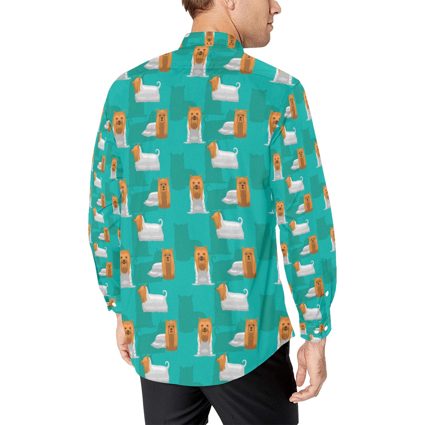 Silky Terriers Print Design LKS301 Men's Long Sleeve Dress Shirt