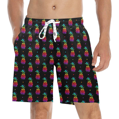 Pineapple Rainbow Dot Print Men's Swim Trunks Beach Shorts