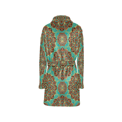 Medallion Pattern Print Design 02 Women's Fleece Robe