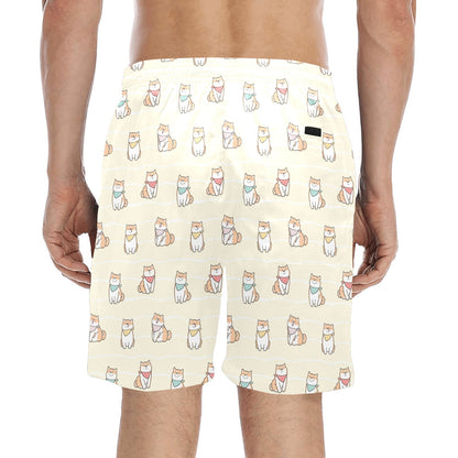 Shiba Inu Print Design LKS306 Men's Swim Trunks Beach Shorts