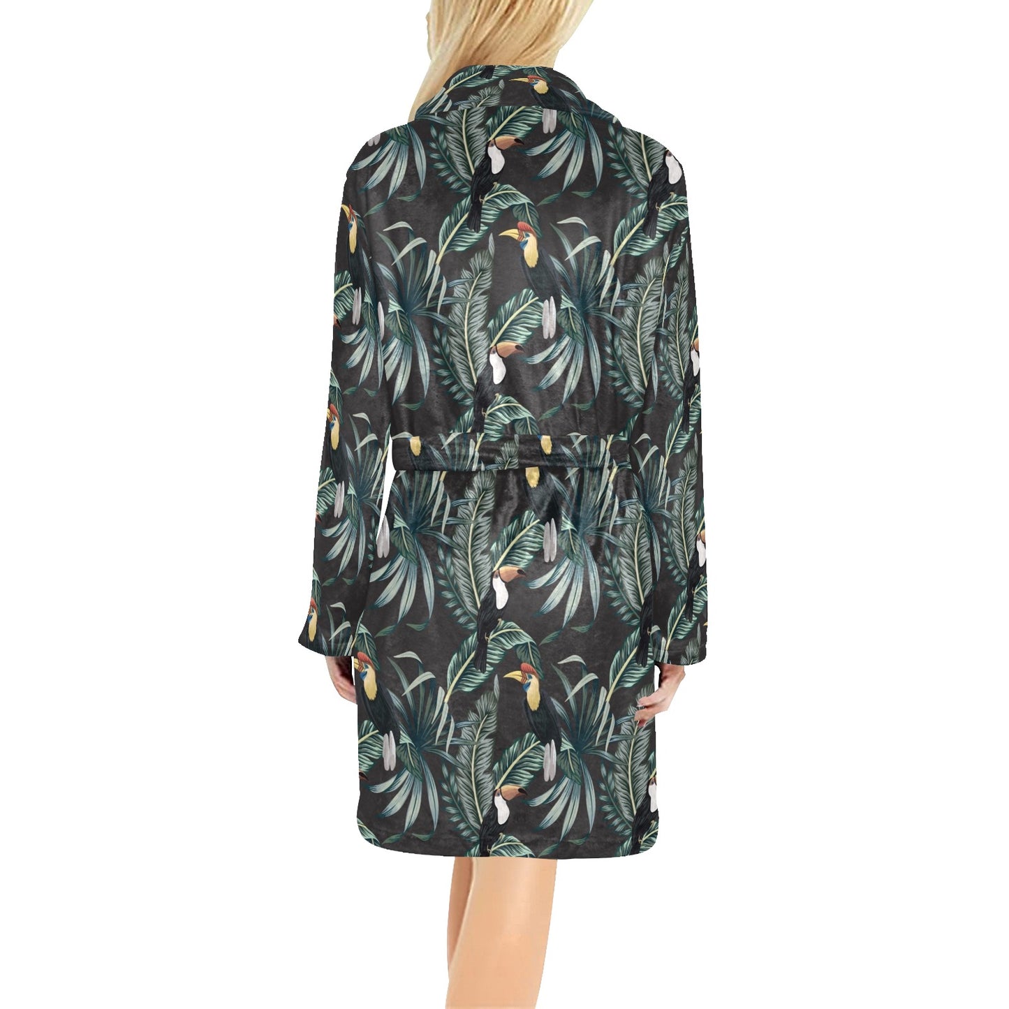 Rainforest Pattern Print Design RF06 Women's Fleece Robe