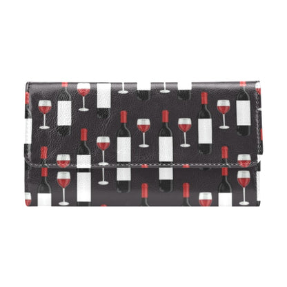 Wine Print Design LKS309 Women's Trifold Wallet