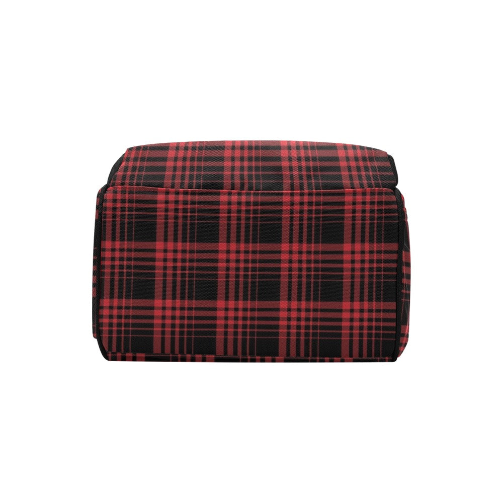 Tartan Red Black Print Design LKS303 Diaper Bag Backpack