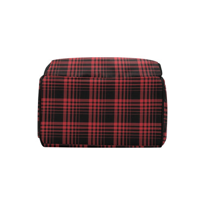 Tartan Red Black Print Design LKS303 Diaper Bag Backpack