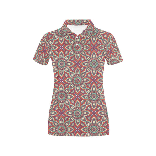 Bohemian Pattern Print Design 03 Women's Polo Shirt