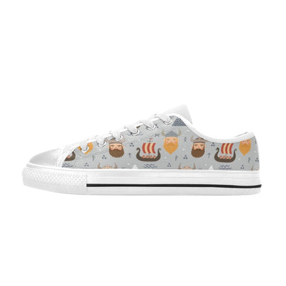 Vikings Print Design LKS307 Women's White Low Top Shoes