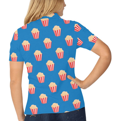 Popcorn Pattern Print Design A04 Women's Polo Shirt