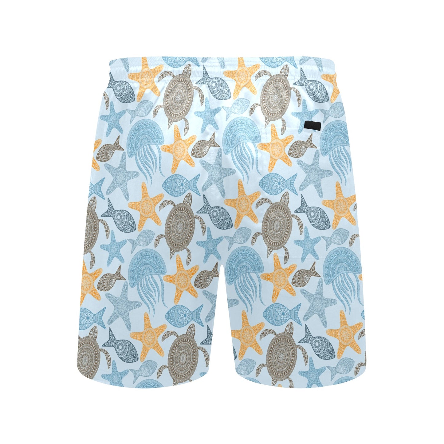 Polynesian Jellyfish Turtle Print Men's Swim Trunks Beach Shorts