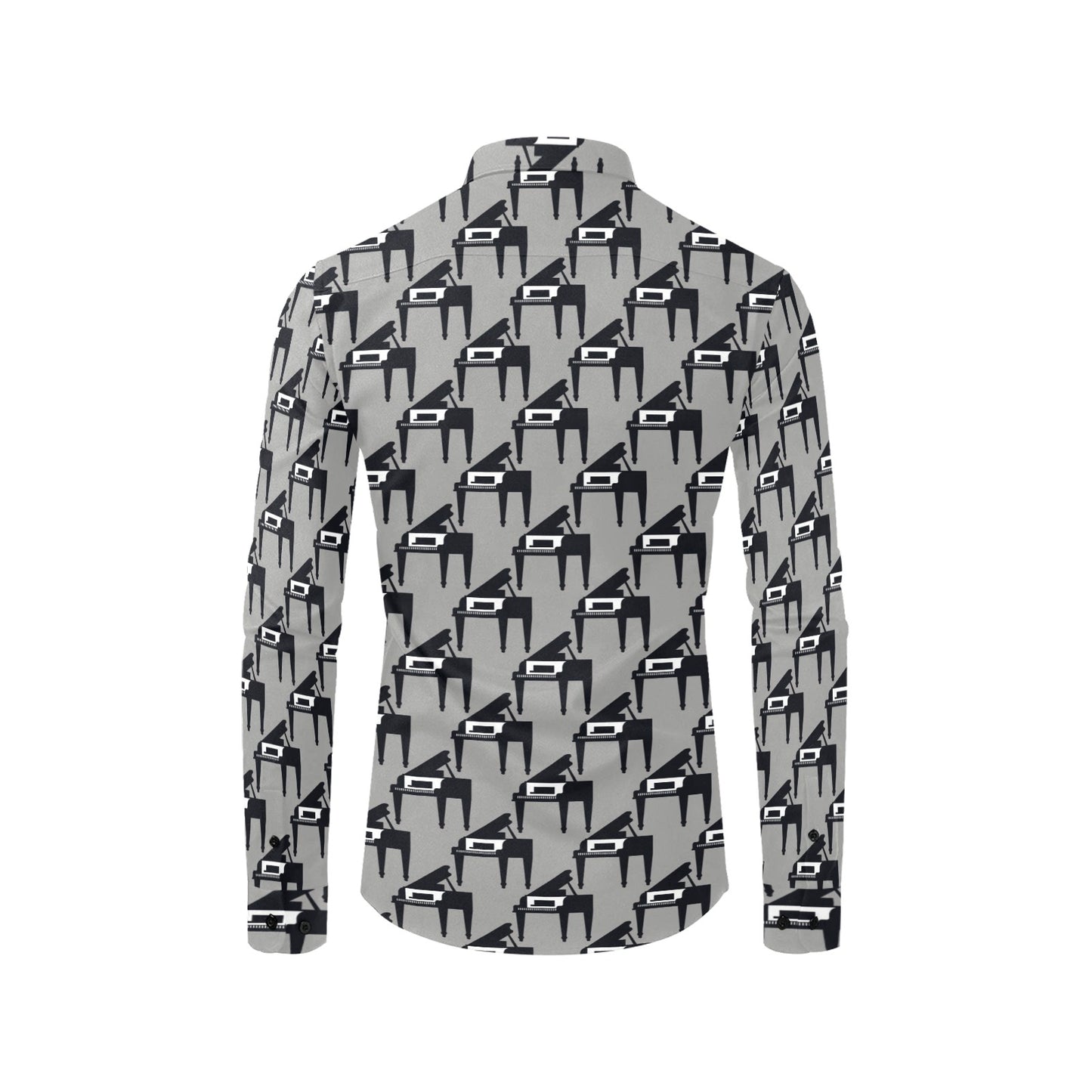 Piano Print Design LKS404 Men's Long Sleeve Dress Shirt