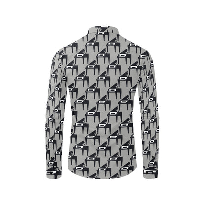 Piano Print Design LKS404 Men's Long Sleeve Dress Shirt