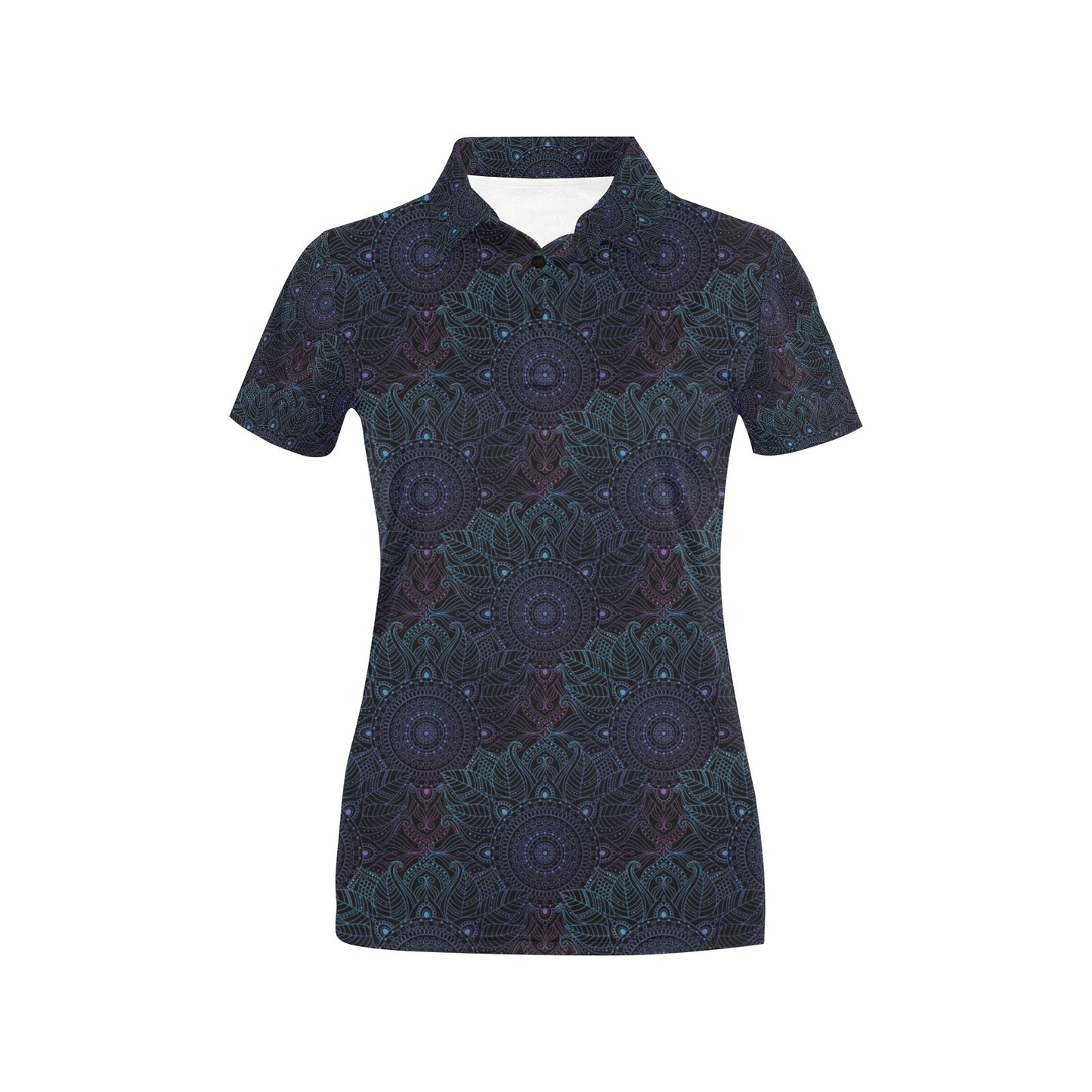 Boho Floral Mandala Women's Polo Shirt