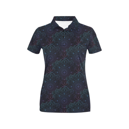 Boho Floral Mandala Women's Polo Shirt