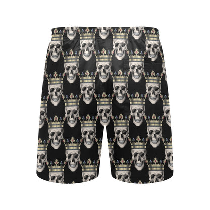 Skull King Print Design LKS3010 Men's Swim Trunks Beach Shorts