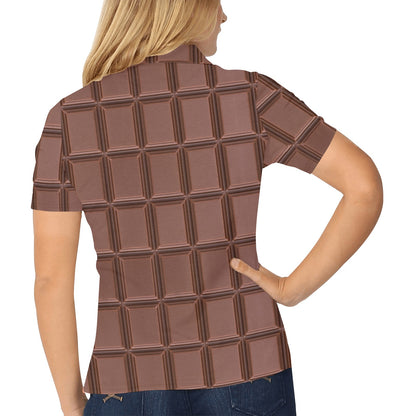 Chocolate Pattern Print Design 03 Women's Polo Shirt