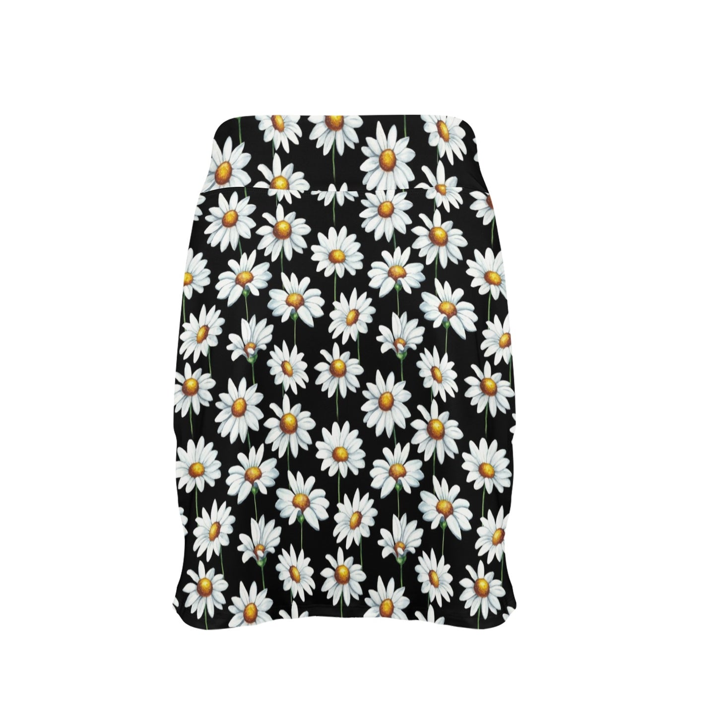 Daisy Print Pattern Women's Golf Skirt with Pocket