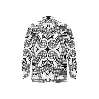Samoan Pattern Print Design LKS302 Long Sleeve Polo Shirt For Men's