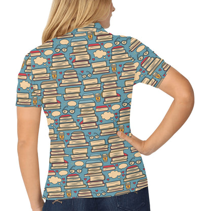 Book Pattern Print Design 03 Women's Polo Shirt