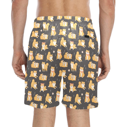 Shiba Inu Print Design LKS309 Men's Swim Trunks Beach Shorts