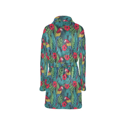 Parrot Pattern Print Design A05 Women's Fleece Robe