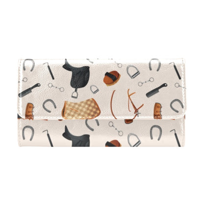 Equestrian Equipment Print Pattern Women's Trifold Wallet