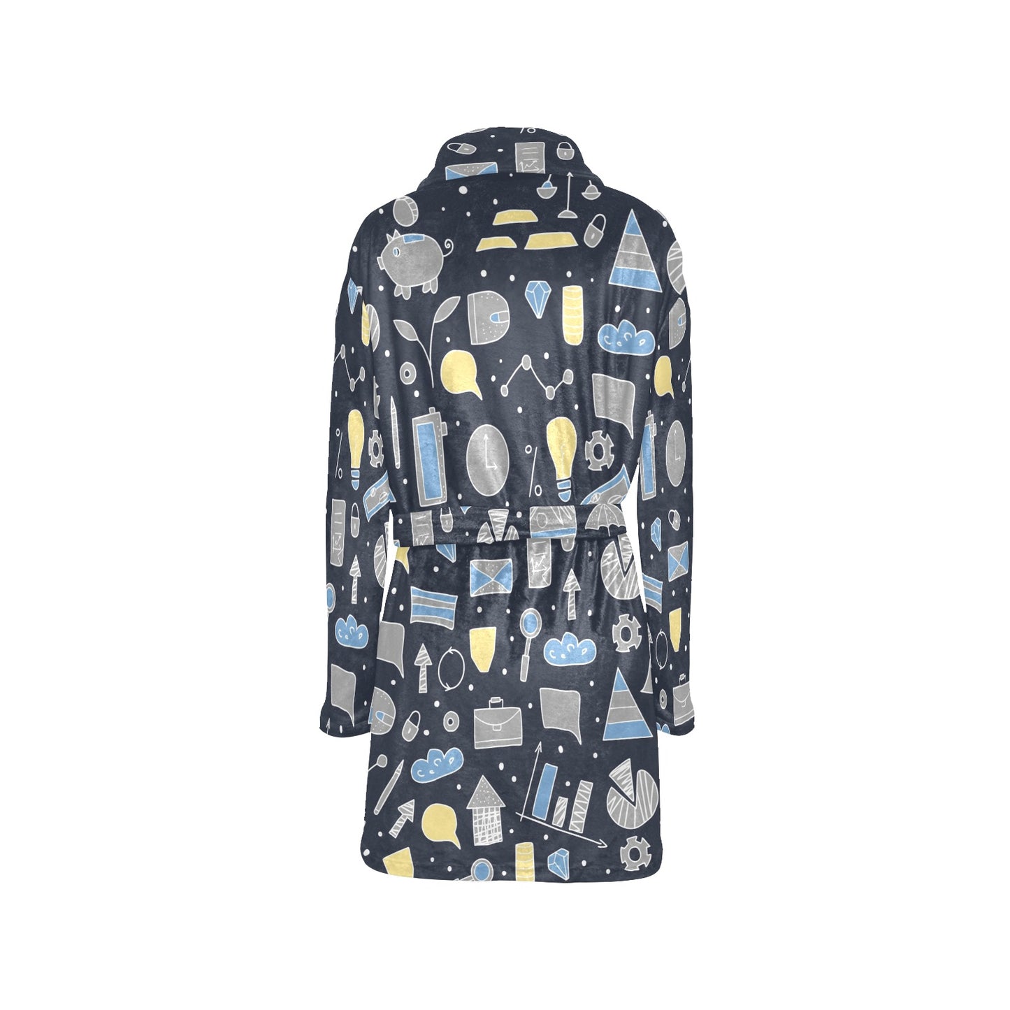 Accounting Financial Pattern Print Design 04 Women's Fleece Robe