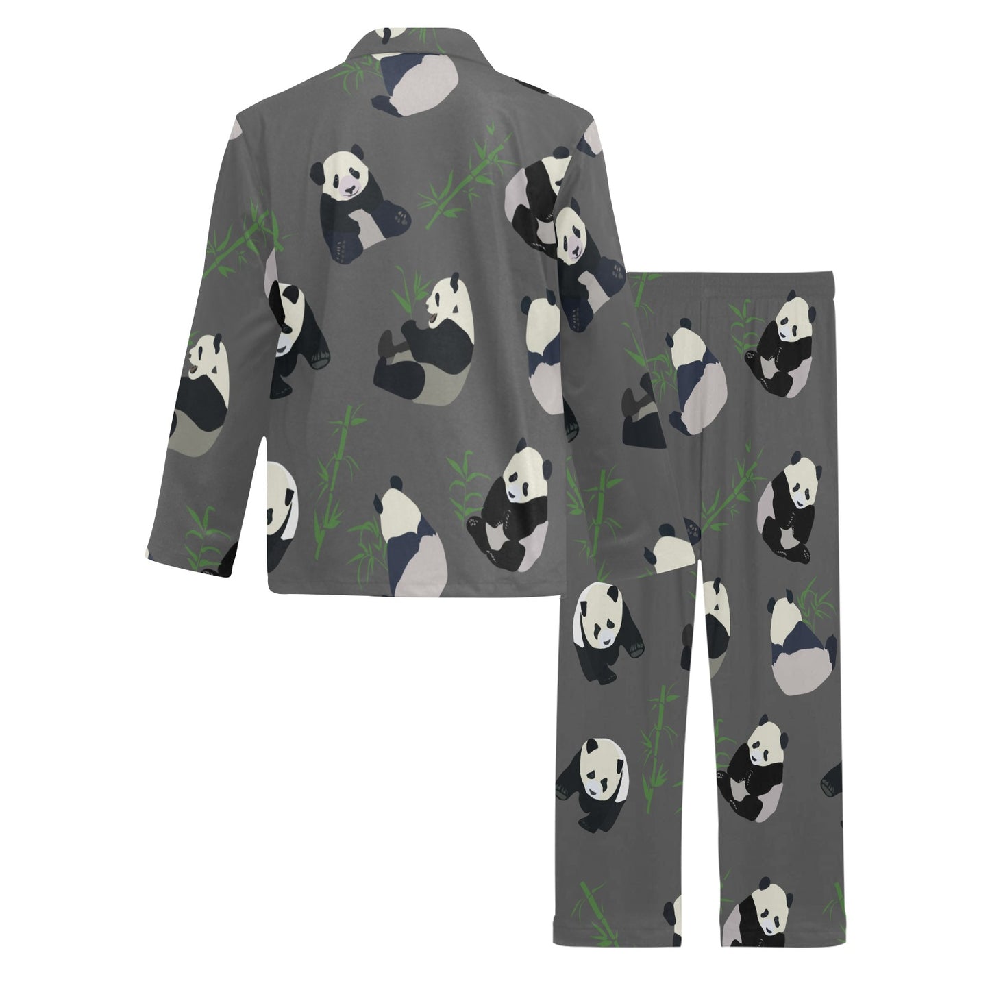 Panda Pattern Print Design A06 Men's Long Pajama Set