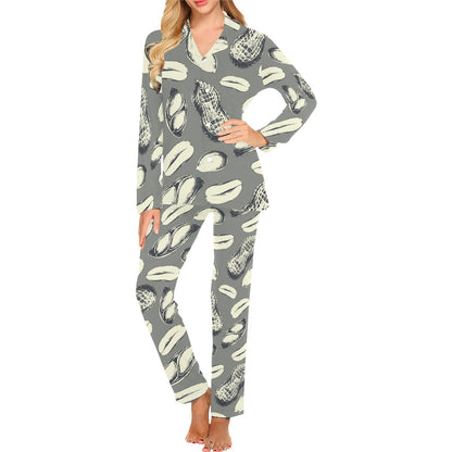 Peanut Pattern Print Design A01 Women's Long Pajama Set