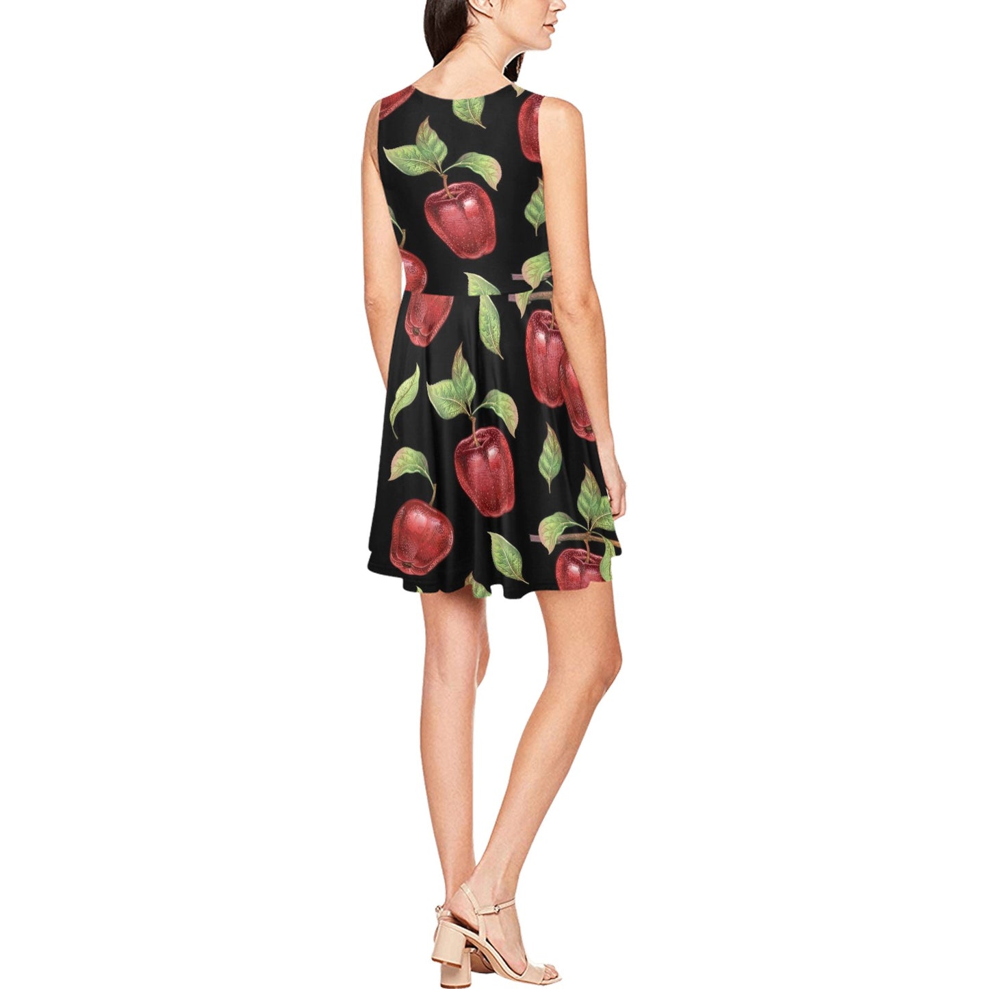 Apple Pattern Print Design AP011 Sleeveless Dress
