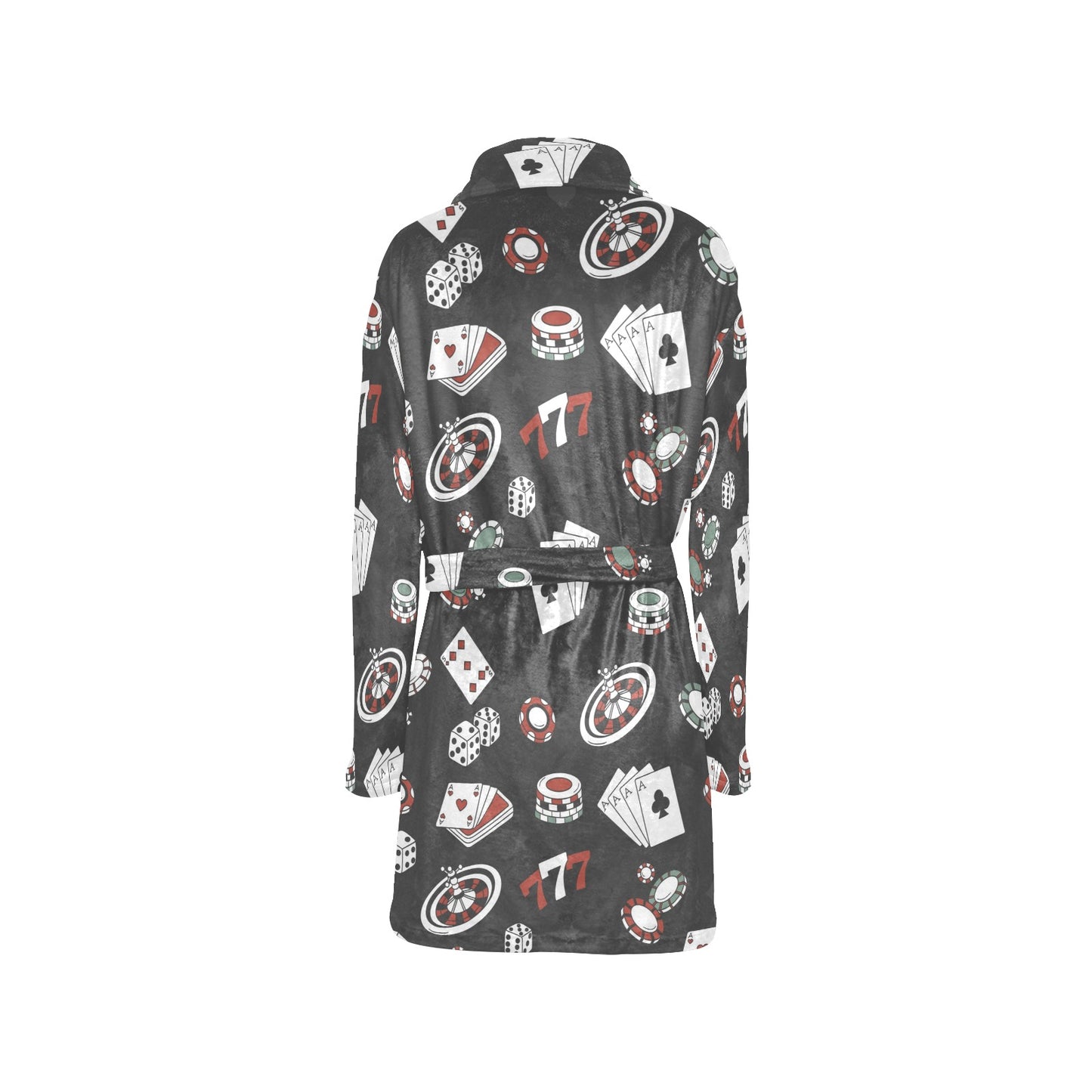 Casino Pattern Print Design 02 Women's Fleece Robe