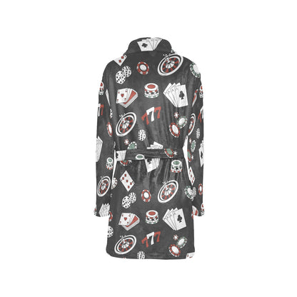 Casino Pattern Print Design 02 Women's Fleece Robe