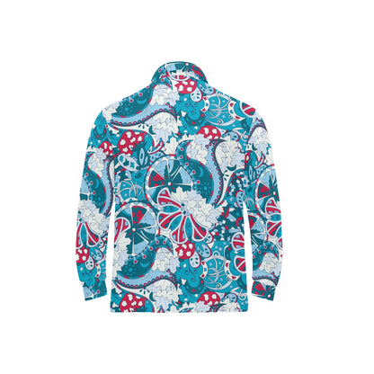 Funky Retro Pattern Print Design A05 Long Sleeve Polo Shirt For Men's