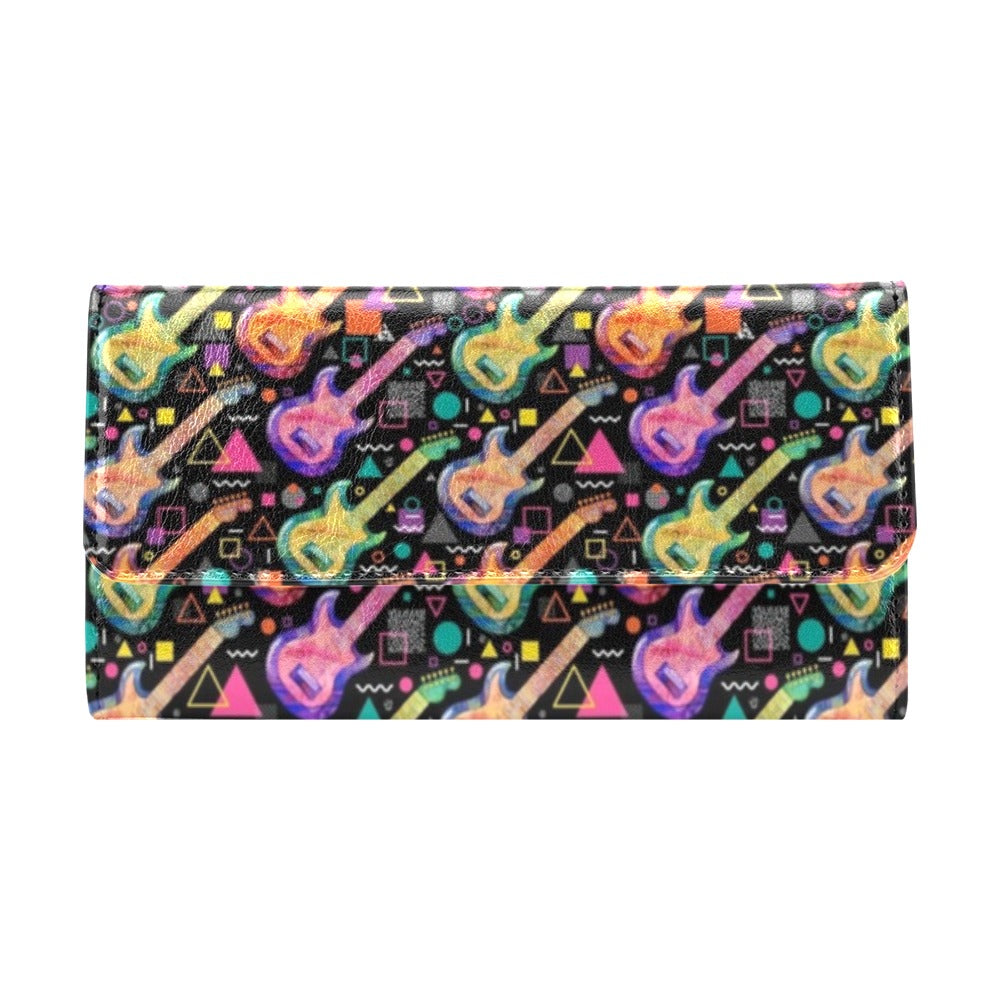 Electric Guitar Print Design LKS403 Women's Trifold Wallet