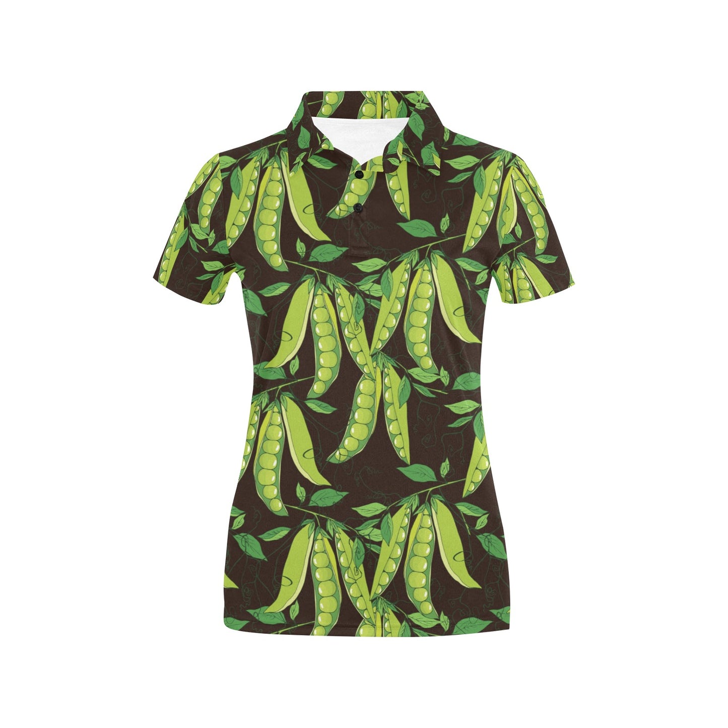 Peas Pattern Print Design A03 Women's Polo Shirt