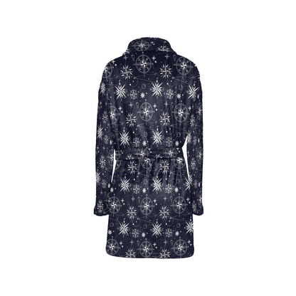 Nautical Sky Design Themed Print Women's Fleece Robe