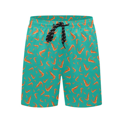Shrimp Print Design LKS301 Men's Swim Trunks Beach Shorts