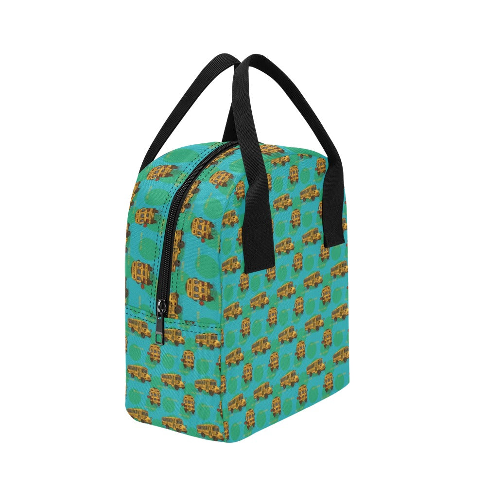 School Bus Print Design LKS308 Insulated Lunch Bag