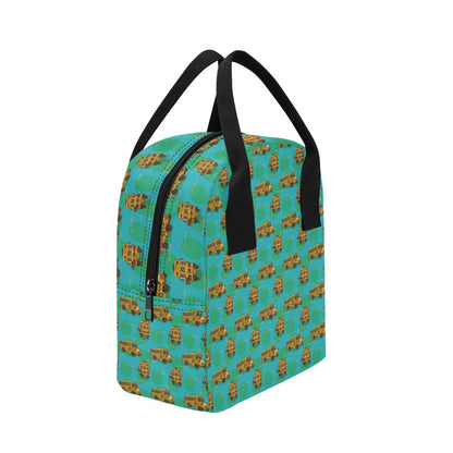 School Bus Print Design LKS308 Insulated Lunch Bag