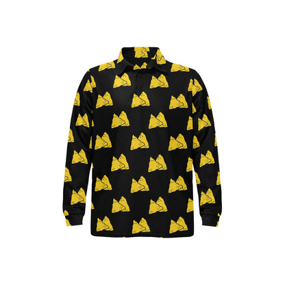 Nachos Pattern Print Design A02 Long Sleeve Polo Shirt For Men's