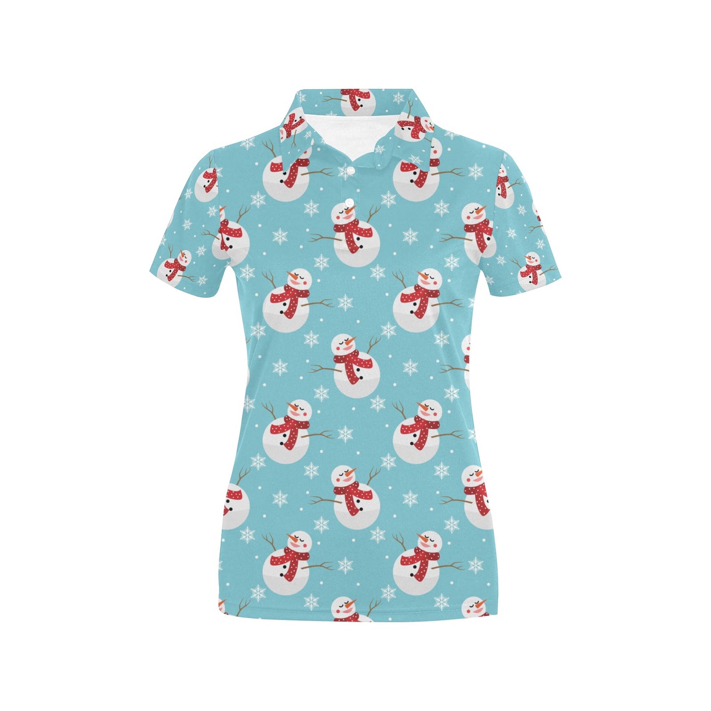 Snowman Print Design LKS304 Women's Polo Shirt