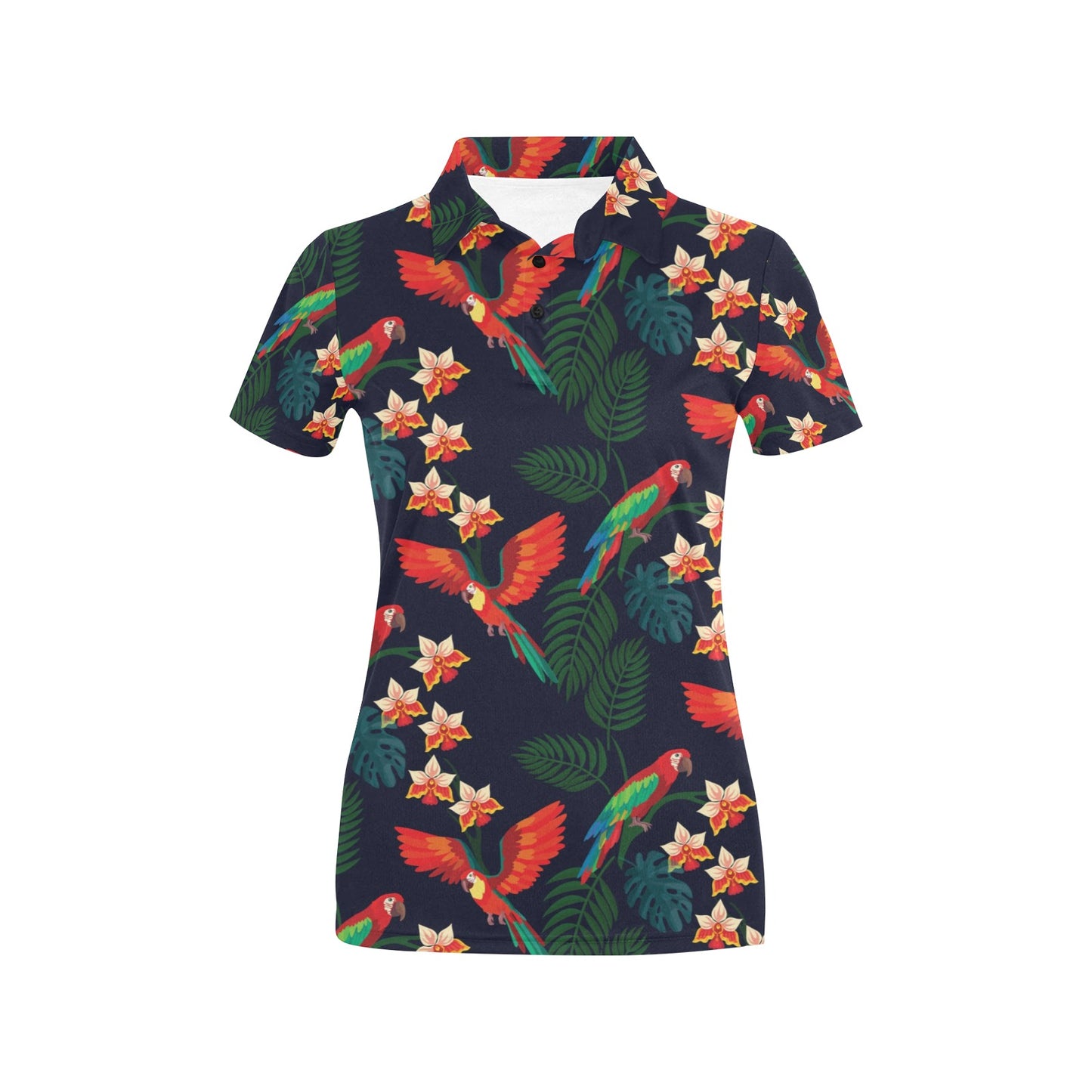 Macaw Pattern Print Design 02 Women's Polo Shirt