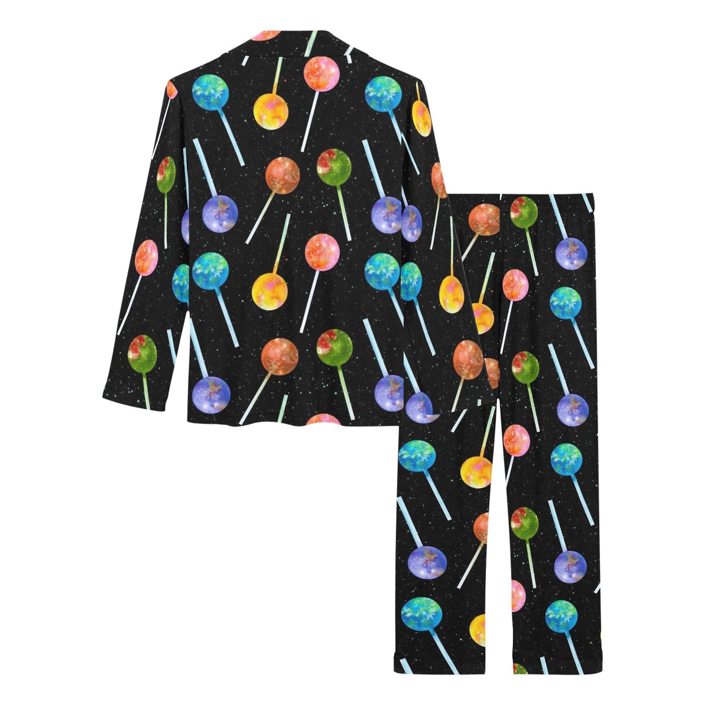 Lollipop Pattern Print Design LL04 Women's Long Pajama Set