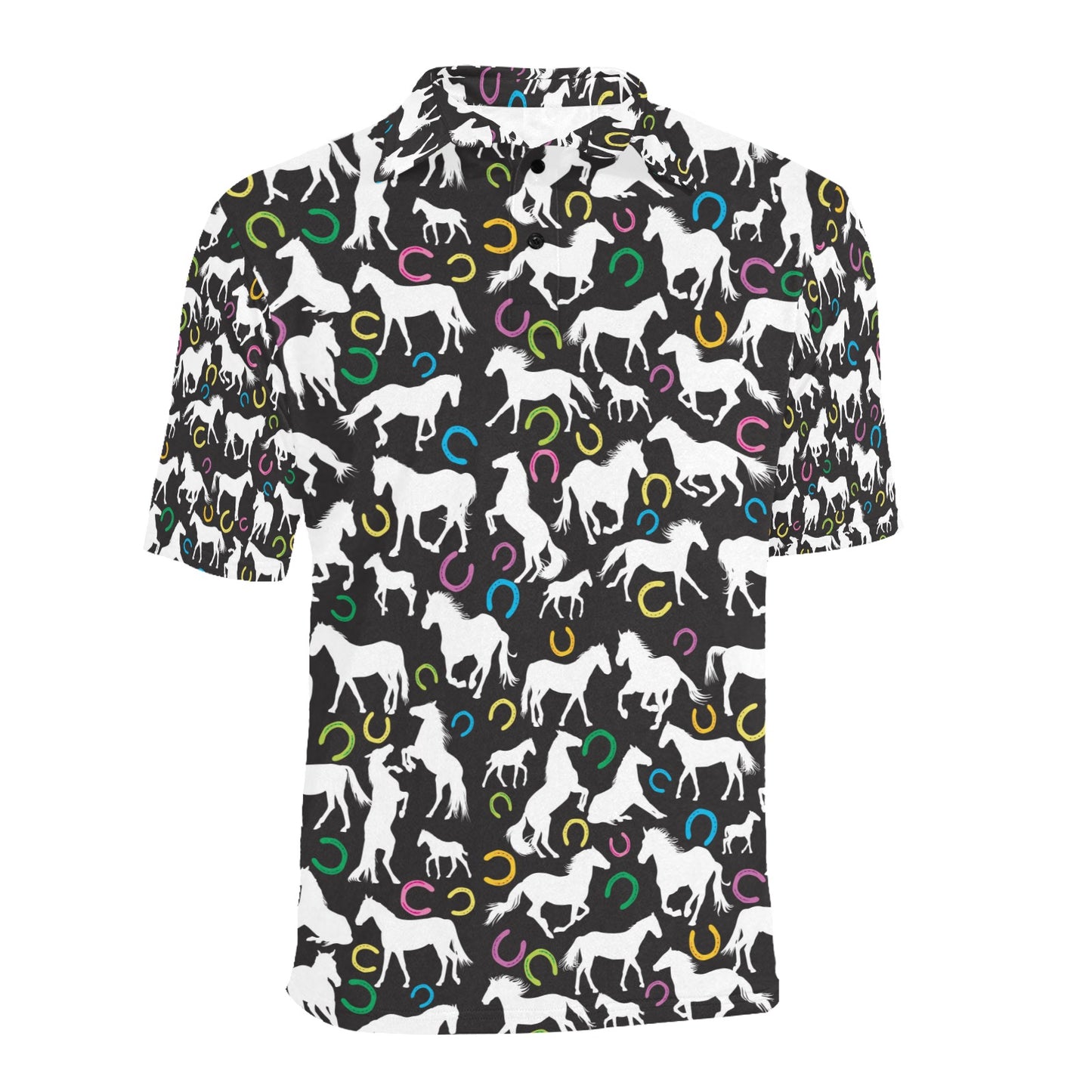 Horse Hoof Colorful Print Design LKS301 Men Polo Shirt