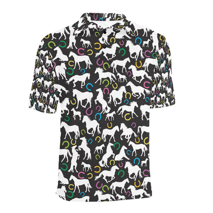 Horse Hoof Colorful Print Design LKS301 Men Polo Shirt