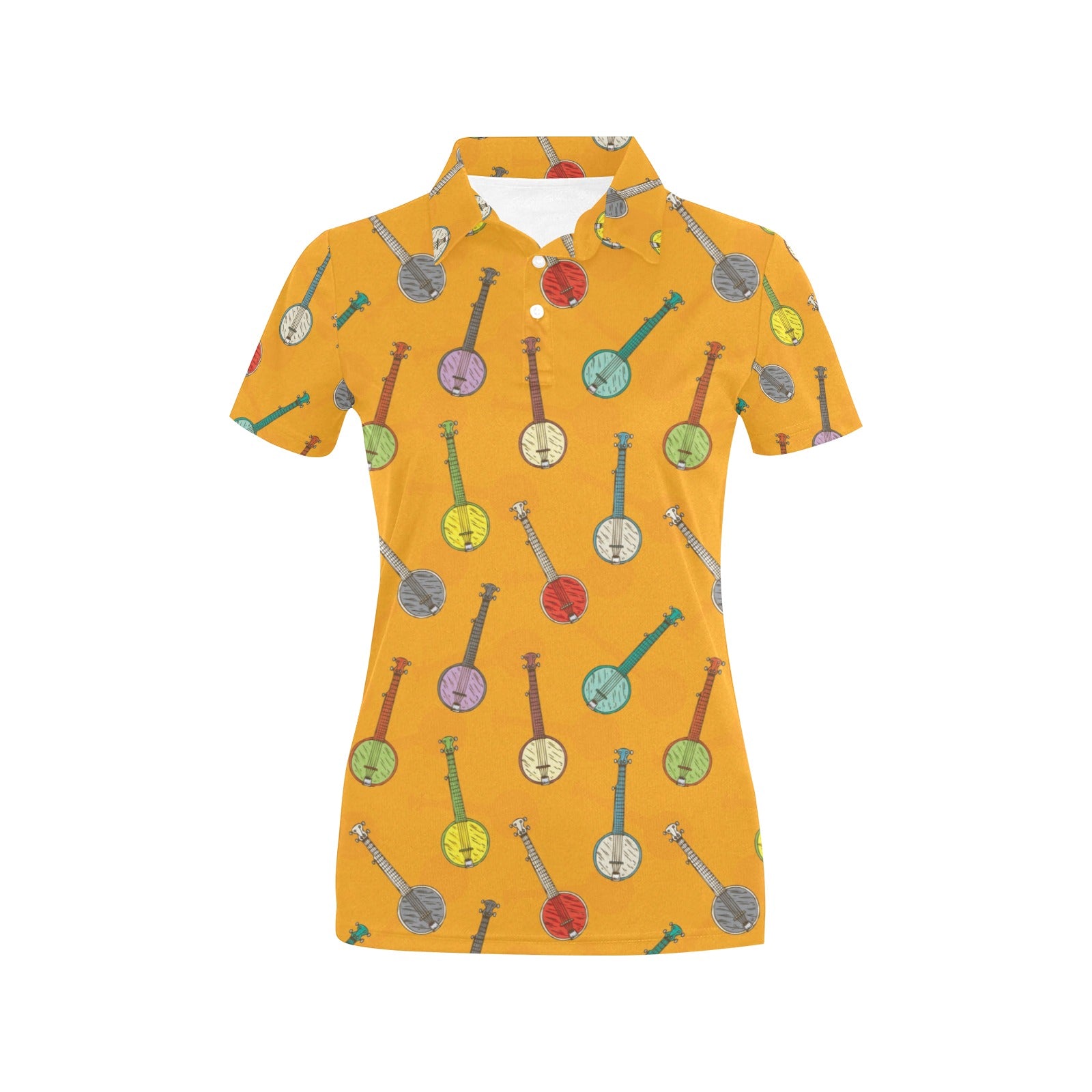 Banjo Pattern Print Design 02 Women's Polo Shirt