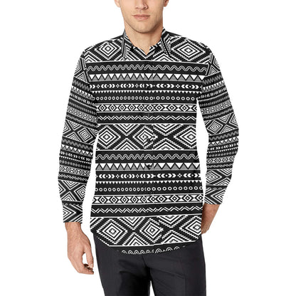 Tribal Pattern Print Design LKS301 Men's Long Sleeve Dress Shirt