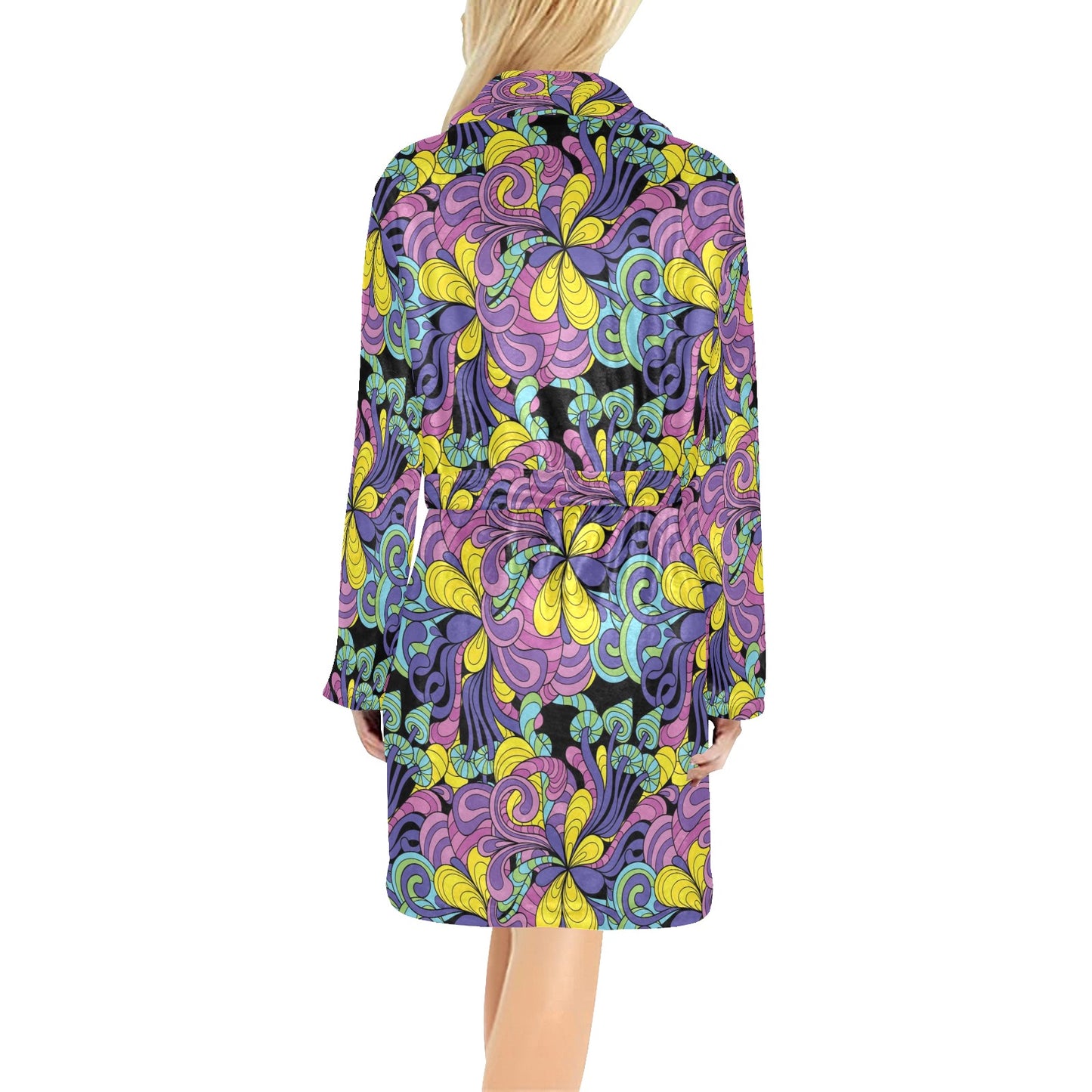 Trippy Print Design LKS305 Women's Fleece Robe