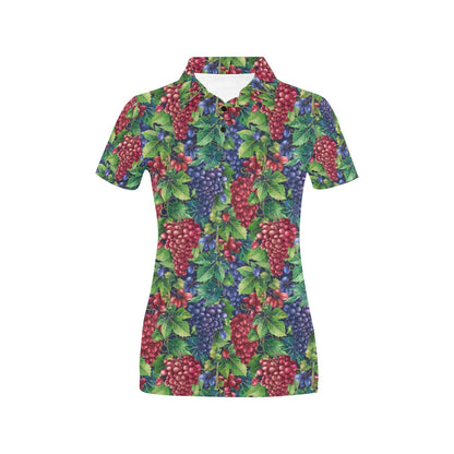 Grape Pattern Print Design GP02 Women's Polo Shirt