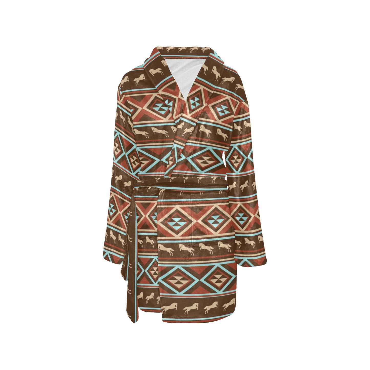 Western Horse Pattern Print LKS301 Women's Fleece Robe