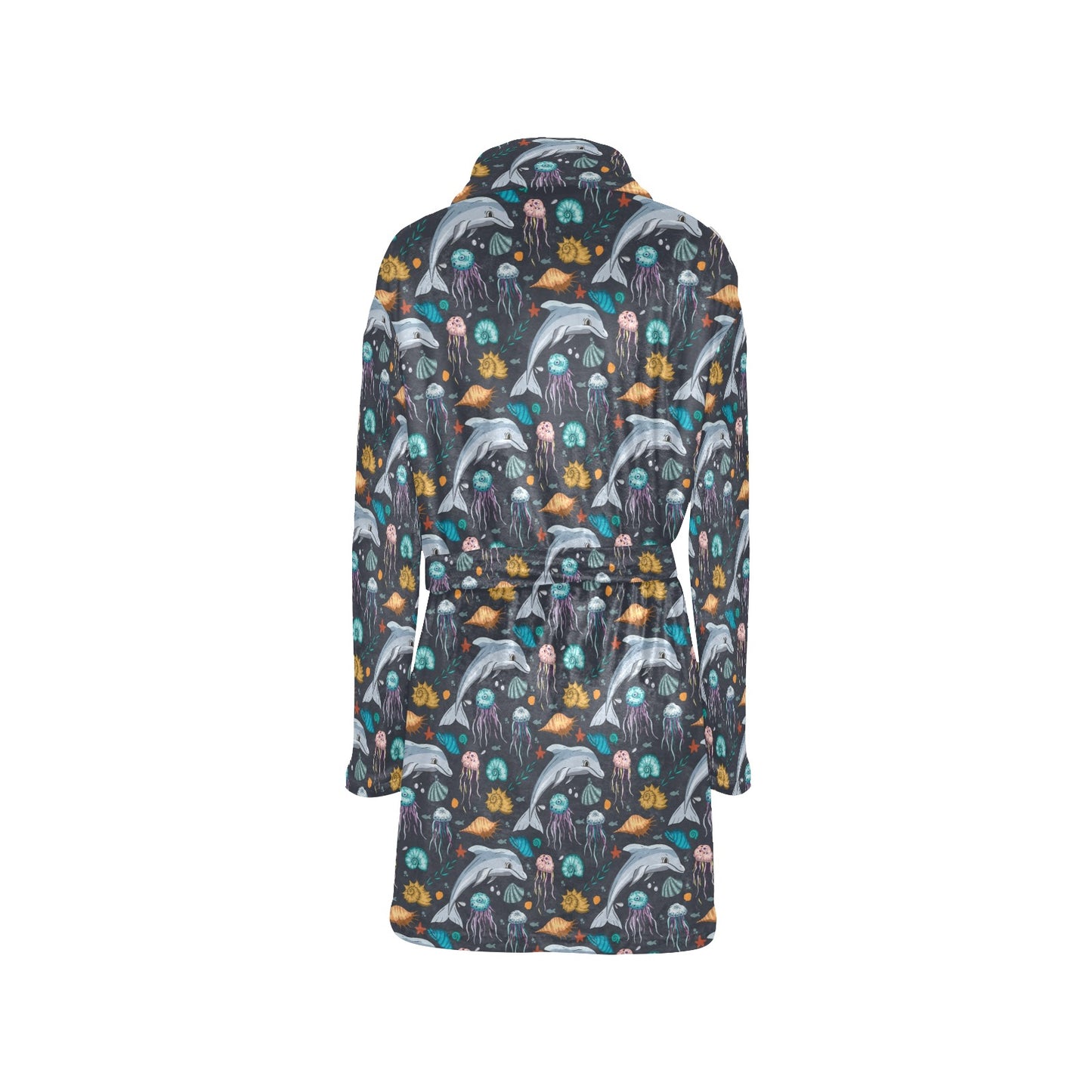 Underwater Dolphin Print Design LKS304 Women's Fleece Robe